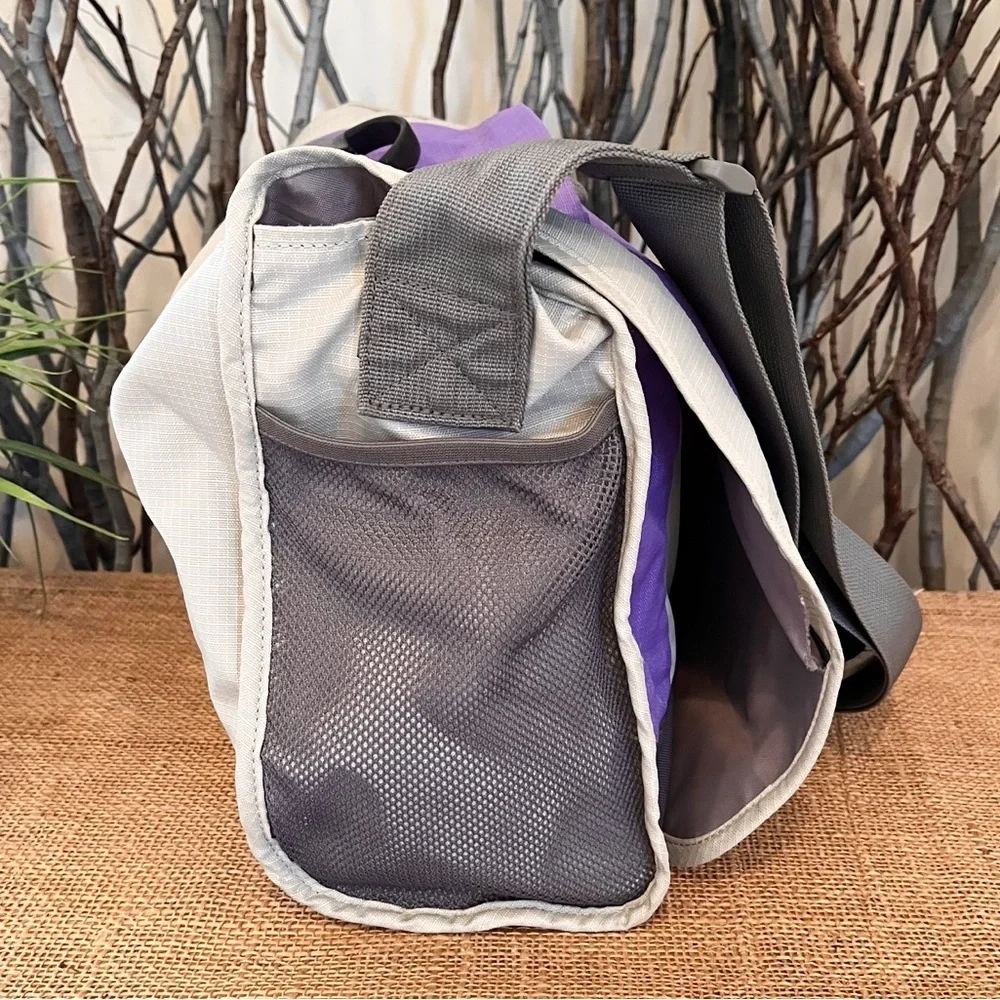 Lands’ End Kids Large Messenger Bag Purple Gray